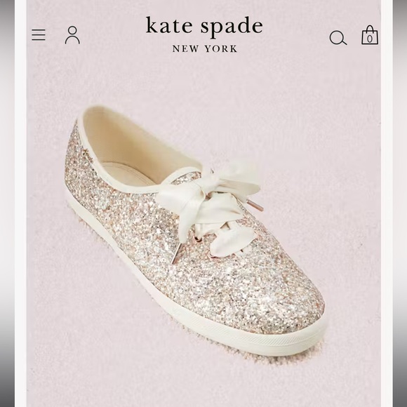 Kate Spade x Keds gold glitter sneakers - Picture 1 of 10